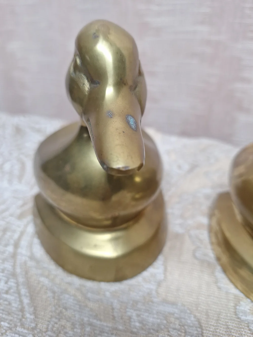 Brass Duck Figurine Pair - Vintage Decorative Ducks